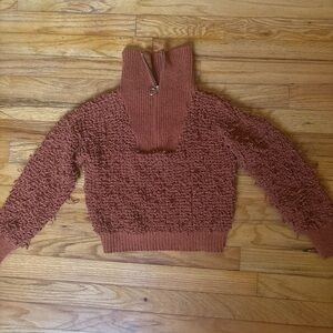 Women's Rust Cowl Neck Sweater